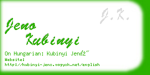 jeno kubinyi business card